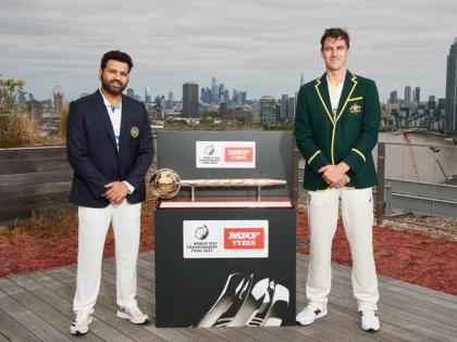 Rohit Sharma and Pat Cummins Unveil Test Mace Ahead of India vs Australia ICC WTC 2023 Final | Rohit Sharma and Pat Cummins Unveil Test Mace Ahead of India vs Australia ICC WTC 2023 Final