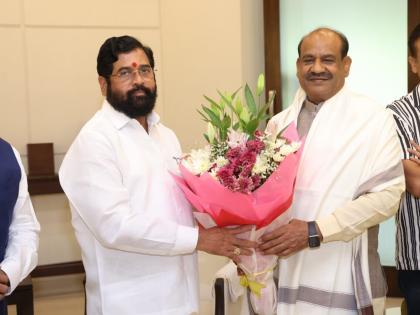 Mumbai: Lok Sabha Speaker Om Birla pays visit to CM Eknath Shinde | Mumbai: Lok Sabha Speaker Om Birla pays visit to CM Eknath Shinde