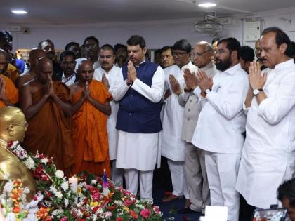 Maharashtra leaders pays tribute to Dr B R Ambedkar on 'Mahaparinirvan diwas' | Maharashtra leaders pays tribute to Dr B R Ambedkar on 'Mahaparinirvan diwas'