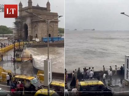 Mumbai Rains: High Tides Observe Near Gateway of India in Arabian Sea (Watch Video) | Mumbai Rains: High Tides Observe Near Gateway of India in Arabian Sea (Watch Video) Mumbai Rains: High Tides Observe Near Gateway of India in Arabian Sea (Watch Video) | Mumbai Rains: High Tides Observe Near Gateway of India in Arabian Sea (Watch Video)