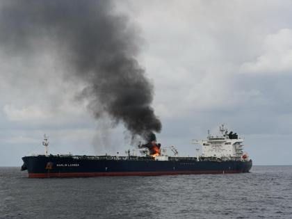 Oil Tanker on Fire in Gulf of Aden After Missile Attack by Houthis | Oil Tanker on Fire in Gulf of Aden After Missile Attack by Houthis Oil Tanker on Fire in Gulf of Aden After Missile Attack by Houthis | Oil Tanker on Fire in Gulf of Aden After Missile Attack by Houthis