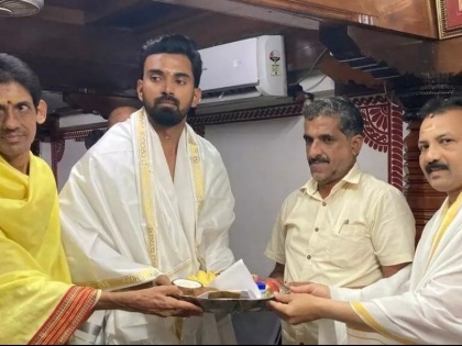 KL Rahul Visits Sri Mookambika Temple in Udupi Ahead of Test Series Against England | KL Rahul Visits Sri Mookambika Temple in Udupi Ahead of Test Series Against England