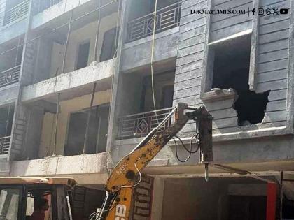 Navi Mumbai: NMMC Demolishes Unauthorised Structures in Ghansoli | Navi Mumbai: NMMC Demolishes Unauthorised Structures in Ghansoli
