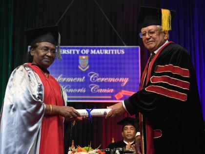 President Droupadi Murmu Conferred With Honorary Degree of Doctor of Civil Law by University of Mauritius | President Droupadi Murmu Conferred With Honorary Degree of Doctor of Civil Law by University of Mauritius