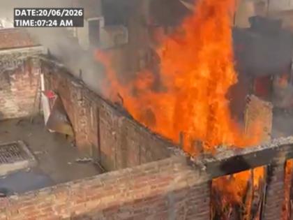 Greater Noida Fire: Massive Blaze Erupts On House Roof in Dadri Kotwali ...