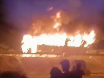 Haryana Bus Fire: 8 Killed After Vehicle Catches Fire On Kundli-Manesar-Palwal Expressway Near Nuh (Watch Video) | Haryana Bus Fire: 8 Killed After Vehicle Catches Fire On Kundli-Manesar-Palwal Expressway Near Nuh (Watch Video)