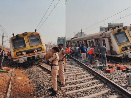 3 coaches of Mumbai local train derail on CR's trans-harbour line | 3 coaches of Mumbai local train derail on CR's trans-harbour line