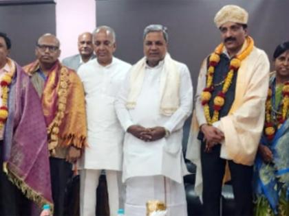 Karnataka CM Siddaramaiah felicitates ISRO chairman S Somnath with other scientists | Karnataka CM Siddaramaiah felicitates ISRO chairman S Somnath with other scientists