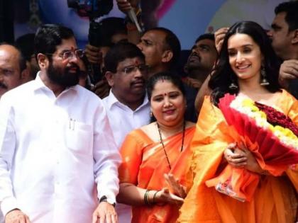 Maharashtra CM Eknath Shinde heaps praise on Shraddha Kapoor at Janmashtami event in Mumbai | Maharashtra CM Eknath Shinde heaps praise on Shraddha Kapoor at Janmashtami event in Mumbai