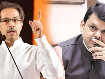 BJP workers stage protest against Uddhav Thackeray over his taint remark on Devendra Fadnavis | BJP workers stage protest against Uddhav Thackeray over his taint remark on Devendra Fadnavis
