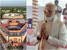 PM Modi installs historic Sengol in Lok Sabha chamber in presence of Speaker Om Birla | PM Modi installs historic Sengol in Lok Sabha chamber in presence of Speaker Om Birla