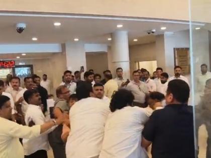 Mumbai: Two Arrested After Clash Between Supporters of Jitendra Awhad and Gopichand Padalkar in Maharashtra Vidhan Bhavan | Mumbai: Two Arrested After Clash Between Supporters of Jitendra Awhad and Gopichand Padalkar in Maharashtra Vidhan Bhavan