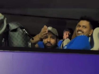 Watch: Rohit Sharma gives reporter PLAYFUL tongue-lashing from team bus | Watch: Rohit Sharma gives reporter PLAYFUL tongue-lashing from team bus