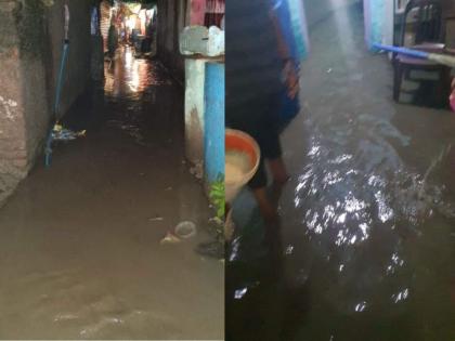 Heavy rains in Chalisgaon; Water entered many houses in Nagad Road area | Heavy rains in Chalisgaon; Water entered many houses in Nagad Road area