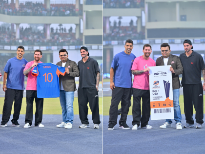 Jay Shah Gifts Lionel Messi Special Jersey, Bat and ICC T20 World Cup 2026 Match Ticket During His GOAT India Tour in Delhi | Jay Shah Gifts Lionel Messi Special Jersey, Bat and ICC T20 World Cup 2026 Match Ticket During His GOAT India Tour in Delhi