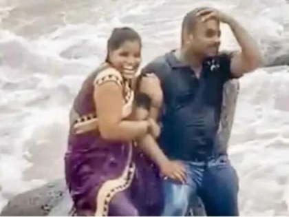 Mumbai: Woman swept away by wave at Bandstand while taking selfie with husband | Mumbai: Woman swept away by wave at Bandstand while taking selfie with husband