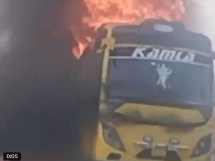 Kanpur: Passengers Rescued After Luggage on Moving Sleeper Bus Catches Fire