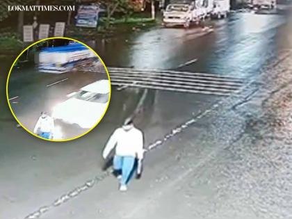 Kolhapur Hit-and-Run Video: Man Flung into Air After Being Hit by Speeding Car, Incident Caught on CCTV | Kolhapur Hit-and-Run Video: Man Flung into Air After Being Hit by Speeding Car, Incident Caught on CCTV