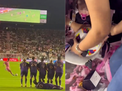 Lionel Messi's Free Kick Hits Toddler During Inter Miami vs Orlando City MLS 2024 Match (Watch Video) | Lionel Messi's Free Kick Hits Toddler During Inter Miami vs Orlando City MLS 2024 Match (Watch Video)