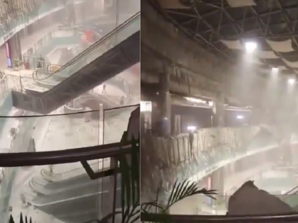 Delhi: Video Shows Debris Falling on Escalators As Portion of Roof Collapses in Ambience Mall | Delhi: Video Shows Debris Falling on Escalators As Portion of Roof Collapses in Ambience Mall