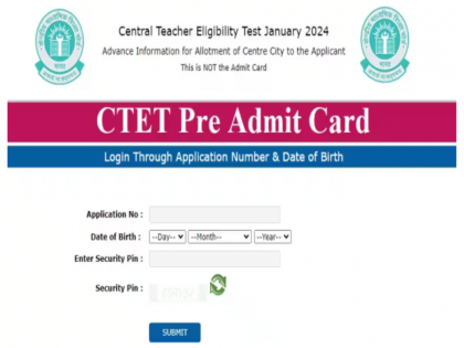 CBSE CTET Pre-Admit Card 2024 Out at ctet.nic.in – Check Details Here | CBSE CTET Pre-Admit Card 2024 Out at ctet.nic.in – Check Details Here