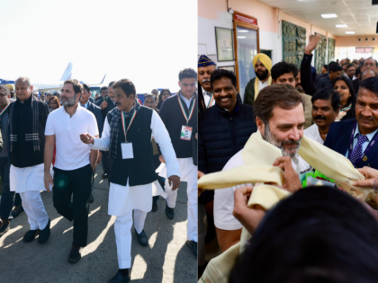 Rahul Gandhi Arrives in Imphal to Kickstart 'Bharat Jodo Nyay Yatra,' Receives Grand Welcome | Rahul Gandhi Arrives in Imphal to Kickstart 'Bharat Jodo Nyay Yatra,' Receives Grand Welcome