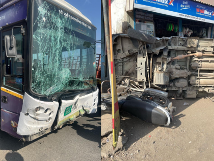 One Dead, Another Injured After Speeding NMMT Bus Hits Several Vehicles at Khopta Koproli Road in Uran | One Dead, Another Injured After Speeding NMMT Bus Hits Several Vehicles at Khopta Koproli Road in Uran
