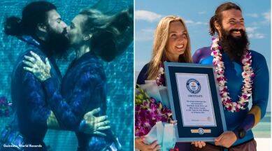 Watch: Couple sets Guinness World Record for longest underwater kiss | Watch: Couple sets Guinness World Record for longest underwater kiss