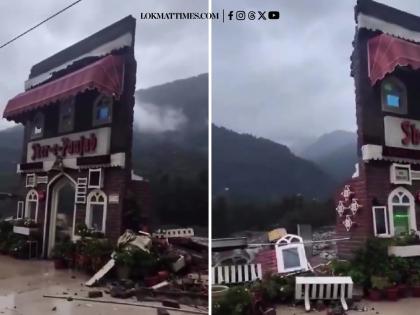 Manali’s Iconic Sher-e-Punjab Restaurant Swept Away by Flashfloods Heartbreaking Video Surfaces (Watch) | Manali’s Iconic Sher-e-Punjab Restaurant Swept Away by Flashfloods Heartbreaking Video Surfaces (Watch)