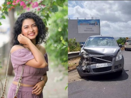 Marathi actress Meera Joshi involved in car accident at Mumbai Pune expressway | Marathi actress Meera Joshi involved in car accident at Mumbai Pune expressway