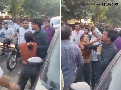 Meerut : Wife Grabs Husband’s Collar, Slaps Him Repeatedly Over Dowry Harassment in Middle of Road (Watch Video) | Meerut : Wife Grabs Husband’s Collar, Slaps Him Repeatedly Over Dowry Harassment in Middle of Road (Watch Video) Meerut : Wife Grabs Husband’s Collar, Slaps Him Repeatedly Over Dowry Harassment in Middle of Road (Watch Video) | Meerut : Wife Grabs Husband’s Collar, Slaps Him Repeatedly Over Dowry Harassment in Middle of Road (Watch Video)