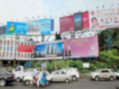 Pune: Giant hoarding collapse at Laxmi Chowk, no injuries reported | Pune: Giant hoarding collapse at Laxmi Chowk, no injuries reported