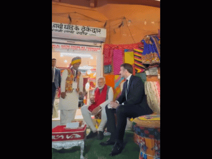 Chai Pe Charcha Goes Global: PM Modi, French President Macron Sip Tea, Pay via UPI in Jaipur (Watch Video) | Chai Pe Charcha Goes Global: PM Modi, French President Macron Sip Tea, Pay via UPI in Jaipur (Watch Video)