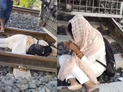 Motihari Viral Video: Girl's Suicide Attempt Foiled as She Falls Asleep on Railway Tracks While Waiting for Train in Bihar