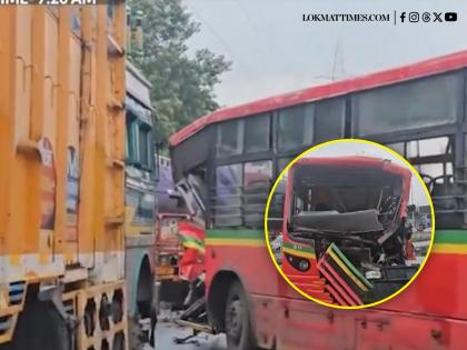 Mumbai Accident: 5 Injured as BEST Bus Rams into Seized Truck in Goregaon (Watch Video) | Mumbai Accident: 5 Injured as BEST Bus Rams into Seized Truck in Goregaon (Watch Video)