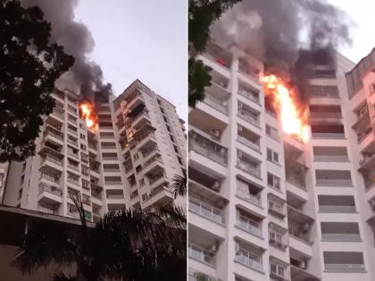 Mumbai Fire: Massive Blaze Erupts at Residential Building in Kalyan West (Watch Video)