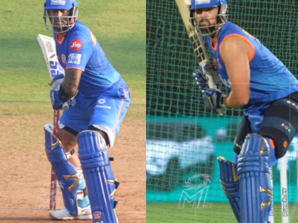 WATCH: Mumbai Indians' Explosive Batting Display in Net Session Takes Costly Turn | WATCH: Mumbai Indians' Explosive Batting Display in Net Session Takes Costly Turn