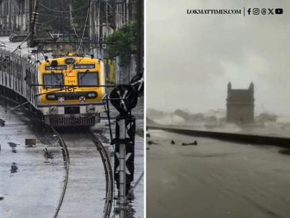 Mumbai Local Trains on Harbour Line Running Late, Services on Western Line Now Operational; High Tides Hit Gateway of India (Watch Video) | Mumbai Local Trains on Harbour Line Running Late, Services on Western Line Now Operational; High Tides Hit Gateway of India (Watch Video)