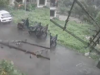 Mumbai : CCTV Captures Transformer Collapse in Virar During Intense Rainfall and Wind Strom, Power Supply Disrupted (Watch Video) | Mumbai : CCTV Captures Transformer Collapse in Virar During Intense Rainfall and Wind Strom, Power Supply Disrupted (Watch Video) Mumbai : CCTV Captures Transformer Collapse in Virar During Intense Rainfall and Wind Strom, Power Supply Disrupted (Watch Video) | Mumbai : CCTV Captures Transformer Collapse in Virar During Intense Rainfall and Wind Strom, Power Supply Disrupted (Watch Video)