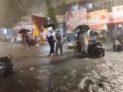 Mumbai Rains: Heavy Rainfall, Lightning and Thunderstorms Hit City and Surrounding Areas; Waterlogging Reported (Watch Video)