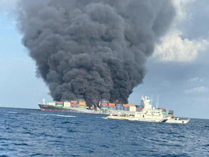 MV Wan Hai 503 Fire: Indian Navy Rescues 18, Four Remain Missing From Singapore-Flagged Container Ship Off Kochi (Watch Videos) | MV Wan Hai 503 Fire: Indian Navy Rescues 18, Four Remain Missing From Singapore-Flagged Container Ship Off Kochi (Watch Videos) MV Wan Hai 503 Fire: Indian Navy Rescues 18, Four Remain Missing From Singapore-Flagged Container Ship Off Kochi (Watch Videos) | MV Wan Hai 503 Fire: Indian Navy Rescues 18, Four Remain Missing From Singapore-Flagged Container Ship Off Kochi (Watch Videos)