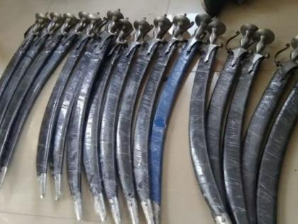 Maharashtra: 2 held after 5 swords, other weapons seized in Palghar | Maharashtra: 2 held after 5 swords, other weapons seized in Palghar Maharashtra: 2 held after 5 swords, other weapons seized in Palghar | Maharashtra: 2 held after 5 swords, other weapons seized in Palghar