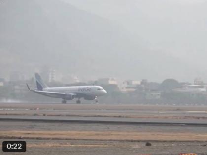 Navi Mumbai Airport: First Commercial Aircraft Lands at International Airport in Ulwe (Watch Video)