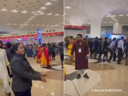 Garba Dance at Mumbai Airport: Airline Staff Groove On Navratri Songs At CSMIA; Video Goes Viral! | Garba Dance at Mumbai Airport: Airline Staff Groove On Navratri Songs At CSMIA; Video Goes Viral!