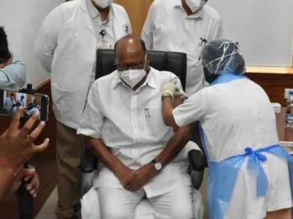 NCP chief Sharad Pawar takes first dose of COVID-19 vaccine | NCP chief Sharad Pawar takes first dose of COVID-19 vaccine