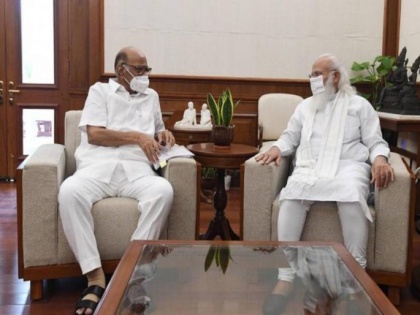 NCP chief Sharad Pawar meets PM Modi in Delhi | NCP chief Sharad Pawar meets PM Modi in Delhi