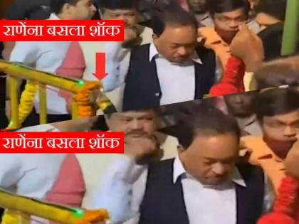 Union Minister Narayan Rane gets 'electric shock' during his Jan Ashirwad Yatra | Union Minister Narayan Rane gets 'electric shock' during his Jan Ashirwad Yatra