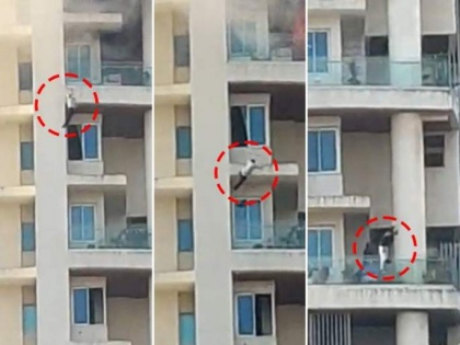 VIDEO! Fire In Mumbai: Man's attempt to escape fire, falls from 19th floor | VIDEO! Fire In Mumbai: Man's attempt to escape fire, falls from 19th floor