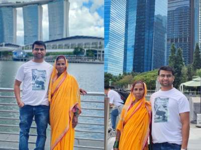 Man takes his mother for her first international trip to Singapore | Man takes his mother for her first international trip to Singapore