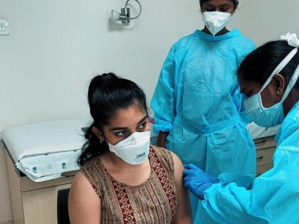 Nivetha Thomas takes her first dose of COVID-19 vaccine | Nivetha Thomas takes her first dose of COVID-19 vaccine
